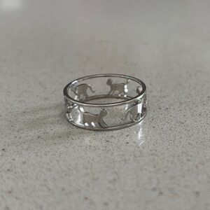 Silver Cat Ring